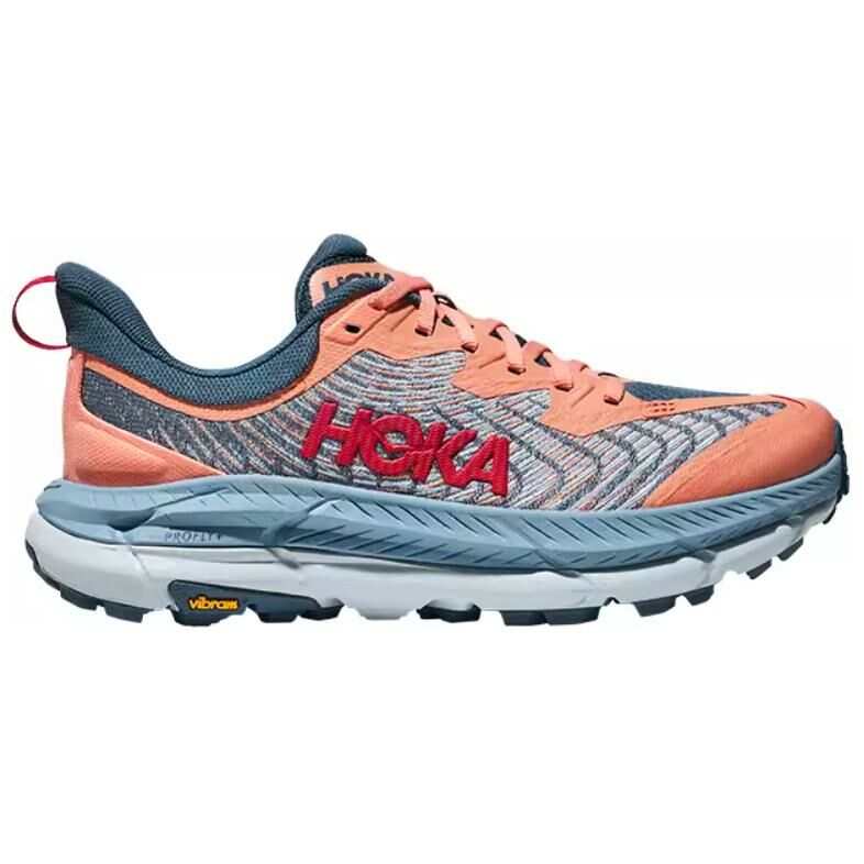 【代購】HOKA ONE ONE Mafate Speed 4 Cushioning Breathable Low-Top Running Shoes Unisex Pink Gray