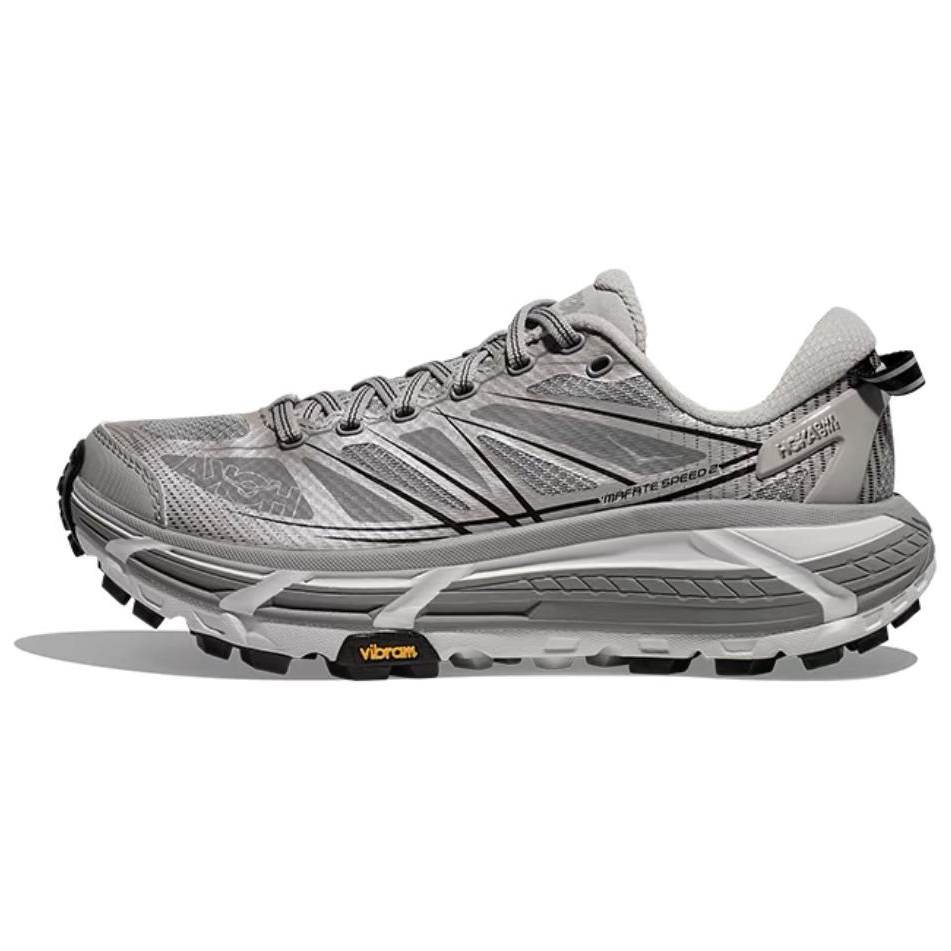 【代購】HOKA ONE ONE Mafate Speed 2 Low-Top Running Shoes Unisex Silver Gray