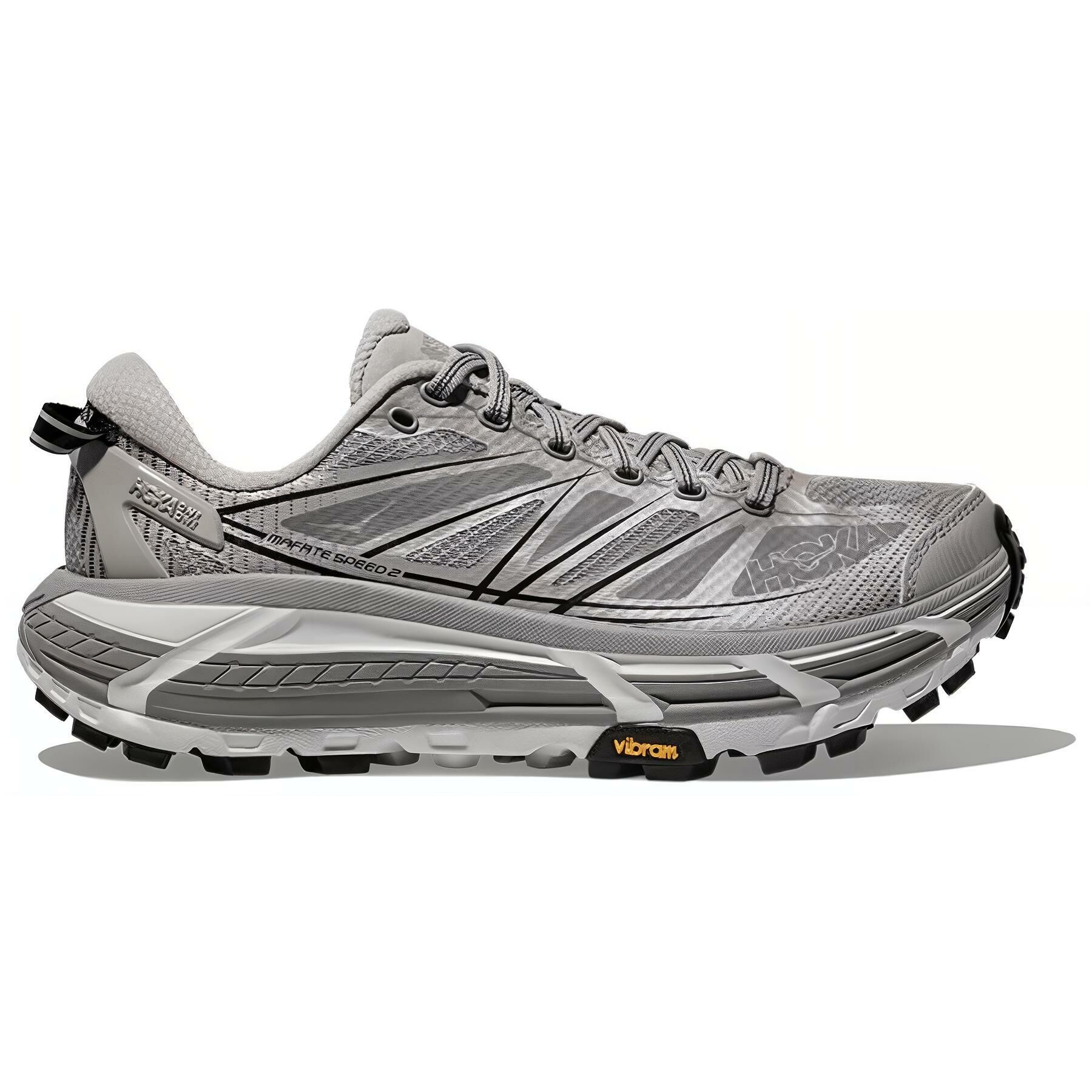 【代購】HOKA ONE ONE Mafate Speed 2 Low-Top Running Shoes Unisex Silver Gray