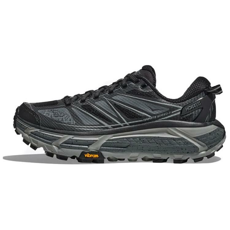 【代購】HOKA ONE ONE Mafate Speed 2 Anti-Slip Wear-Resistant Low-Top Casual Running Shoes Men Black