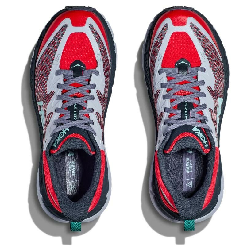 【代購】HOKA ONE ONE Mafate Speed 4 Anti-Slip Wear-Resistant Running Shoes Women's Red Gray