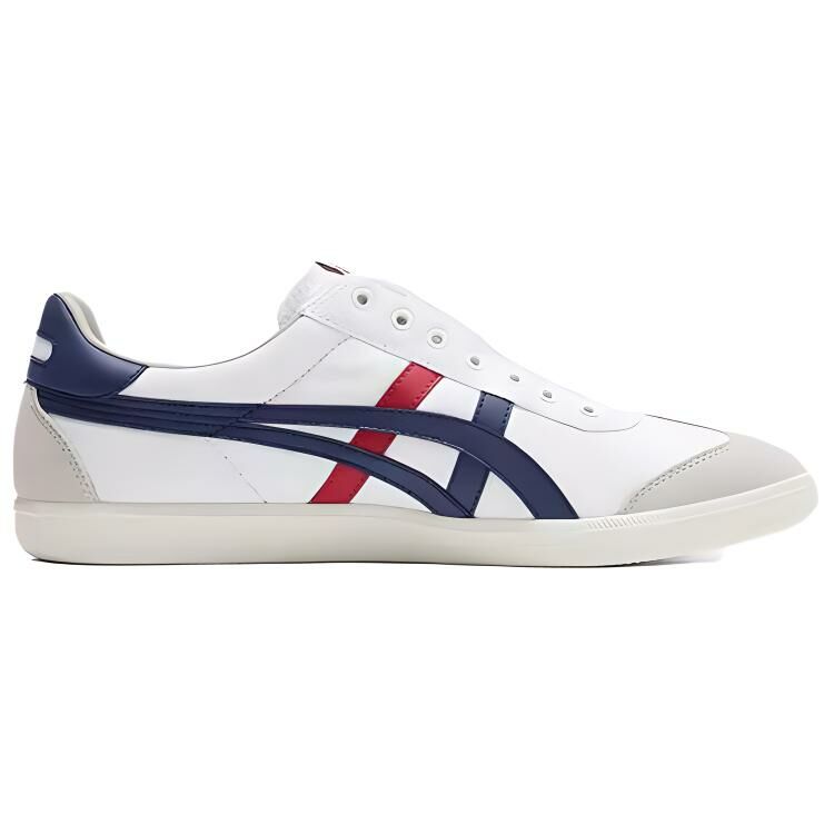 【代購】Onitsuka Tiger Tokuten SLIP-on German Army Trainers Anti-Slip Wear-Resistant Low-Top Skateboard Shoes Unisex White Blue