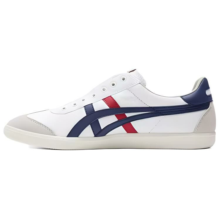 【代購】Onitsuka Tiger Tokuten SLIP-on German Army Trainers Anti-Slip Wear-Resistant Low-Top Skateboard Shoes Unisex White Blue