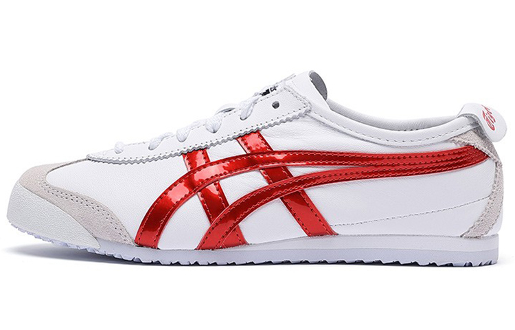 【代購】Onitsuka Tiger MEXICO 66 Wear-Resistant Low-Top Running Shoes Unisex White Red Blue