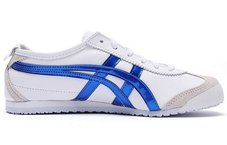 【代購】Onitsuka Tiger MEXICO 66 Wear-Resistant Low-Top Running Shoes Unisex White Red Blue