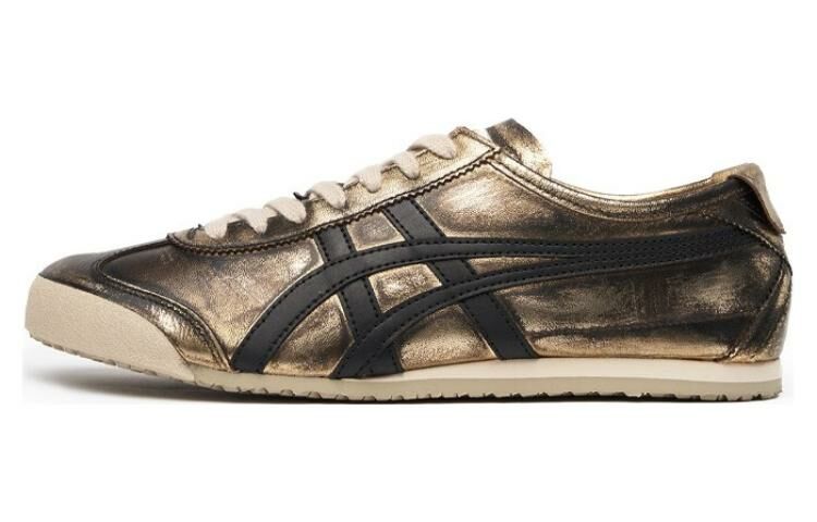【代購】Onitsuka Tiger MEXICO 66 Anti-Slip Wear-Resistant Low-Top Sports Casual Shoes Unisex Gold Black