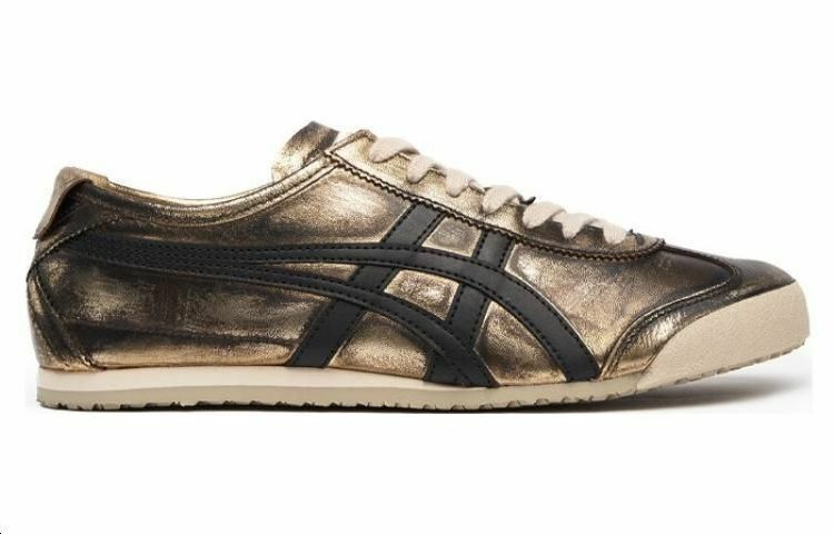 【代購】Onitsuka Tiger MEXICO 66 Anti-Slip Wear-Resistant Low-Top Sports Casual Shoes Unisex Gold Black