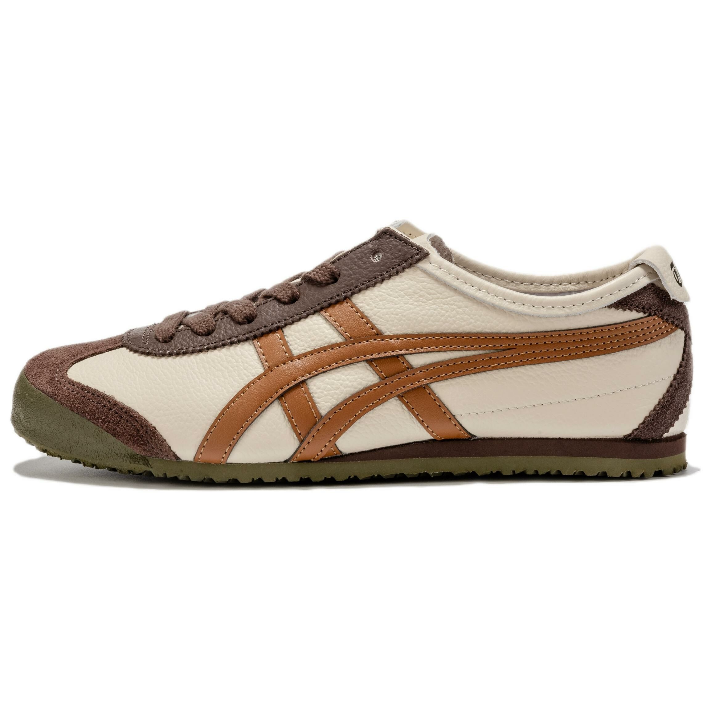 【代購】Onitsuka Tiger MEXICO 66 Anti-Slip Wear-Resistant Low-Top Casual Shoes Unisex Beige Umber Brown
