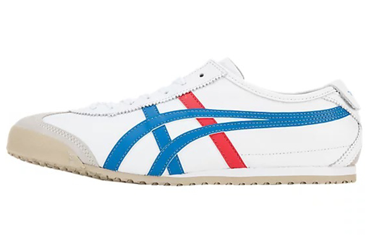 【代購】Onitsuka Tiger MEXICO 66 Lightweight Wear-Resistant Cushioning Support Low-Top Casual Shoes Men's White Red Blue