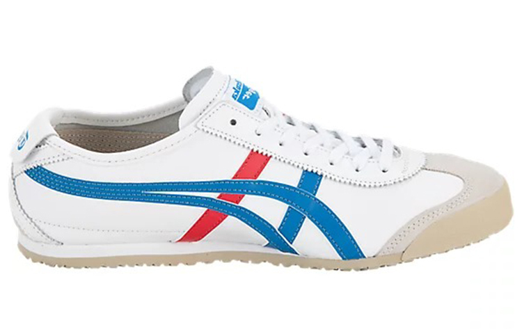 【代購】Onitsuka Tiger MEXICO 66 Lightweight Wear-Resistant Cushioning Support Low-Top Casual Shoes Men's White Red Blue