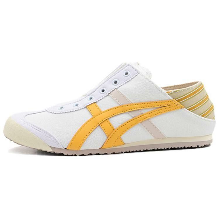 【代購】Onitsuka Tiger MEXICO 66 Anti-Slip Wear-Resistant Breathable Lightweight Low-Top Casual Shoes Unisex White Yellow