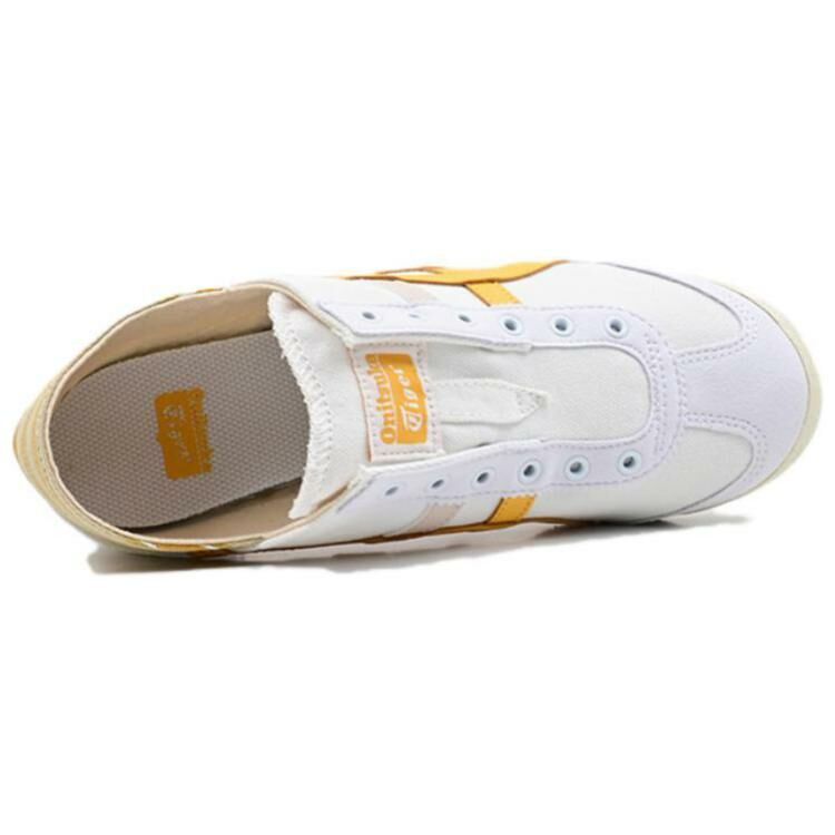【代購】Onitsuka Tiger MEXICO 66 Anti-Slip Wear-Resistant Breathable Lightweight Low-Top Casual Shoes Unisex White Yellow