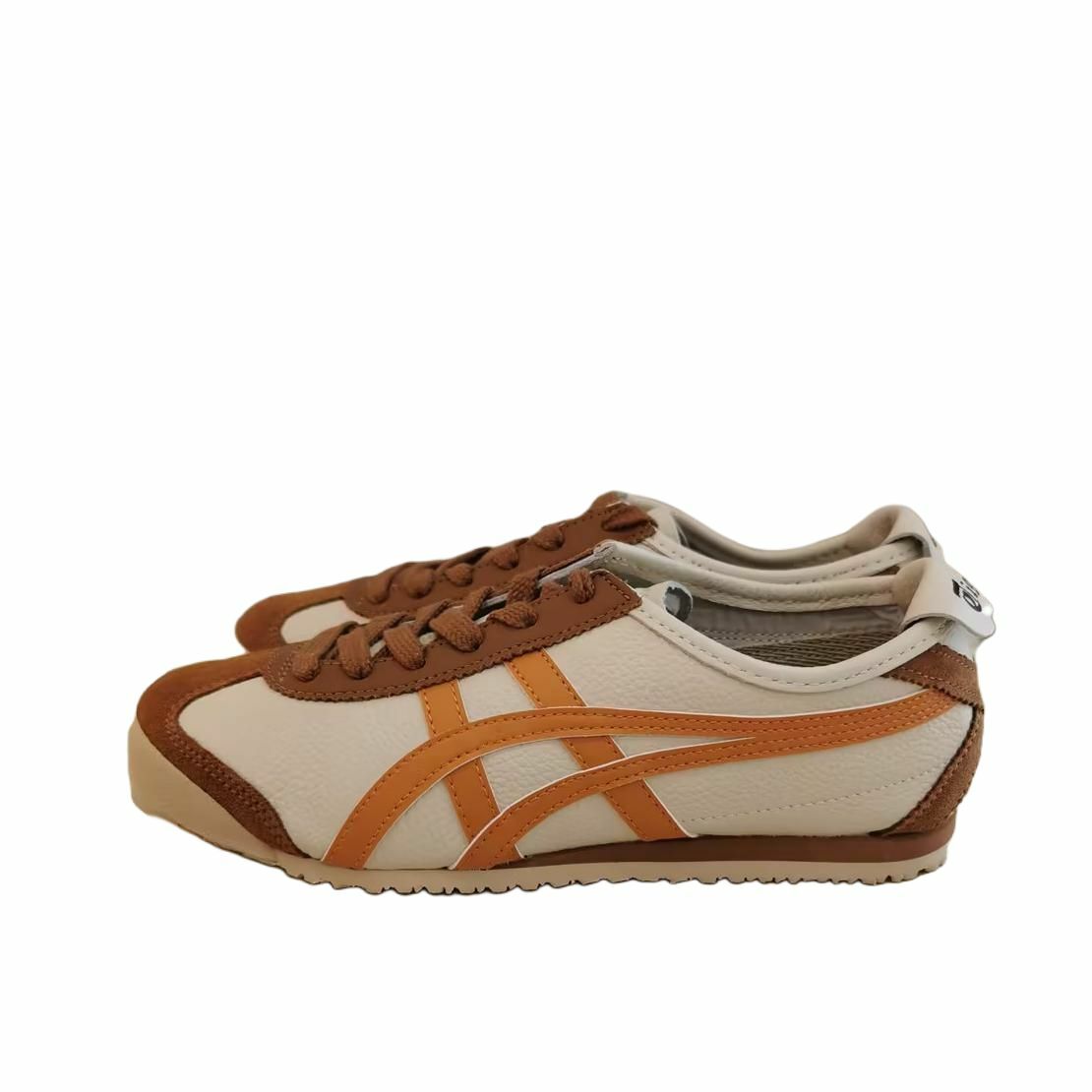 【代購】Onitsuka Tiger MEXICO 66 Anti-Slip Wear-Resistant Low-Top Casual Shoes Unisex Beige Brown Orange