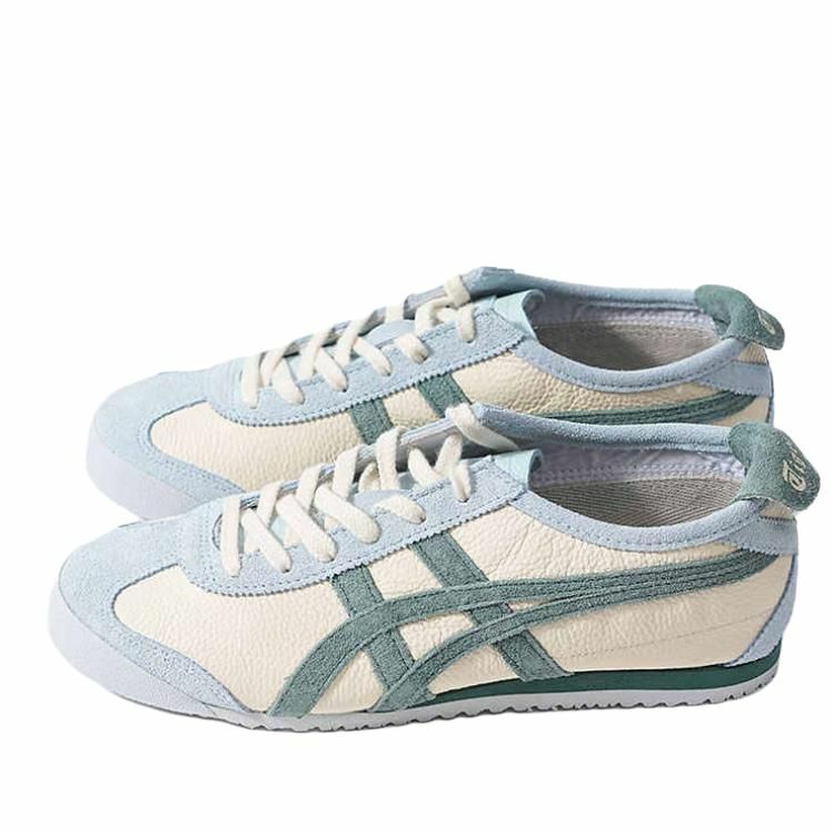 【代購】Onitsuka Tiger MEXICO 66 Anti-Slip Wear-Resistant Low-Top Casual Shoes Women's Beige Green Blue