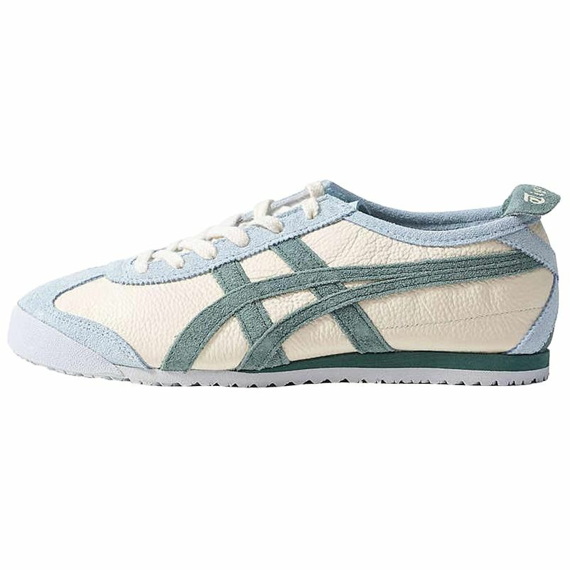 【代購】Onitsuka Tiger MEXICO 66 Anti-Slip Wear-Resistant Low-Top Casual Shoes Women's Beige Green Blue