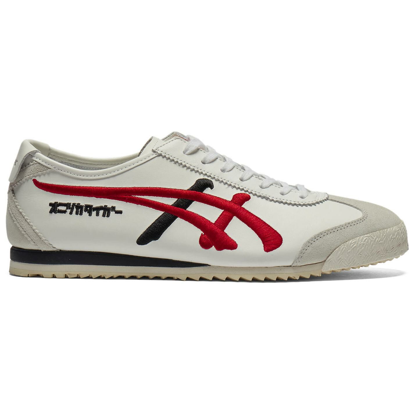 【代購】Onitsuka Tiger MEXICO 66 Anti-Slip Wear-Resistant Low-Top Casual Shoes Unisex White Red