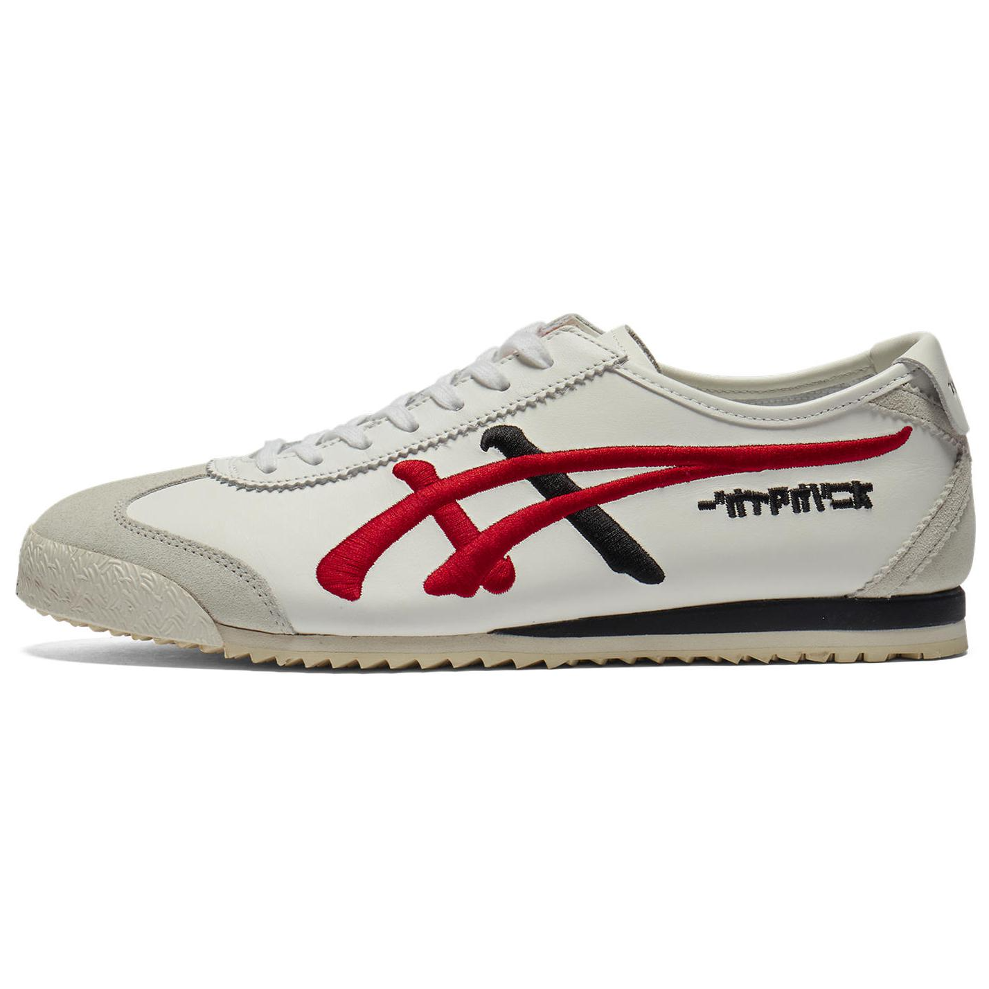【代購】Onitsuka Tiger MEXICO 66 Anti-Slip Wear-Resistant Low-Top Casual Shoes Unisex White Red