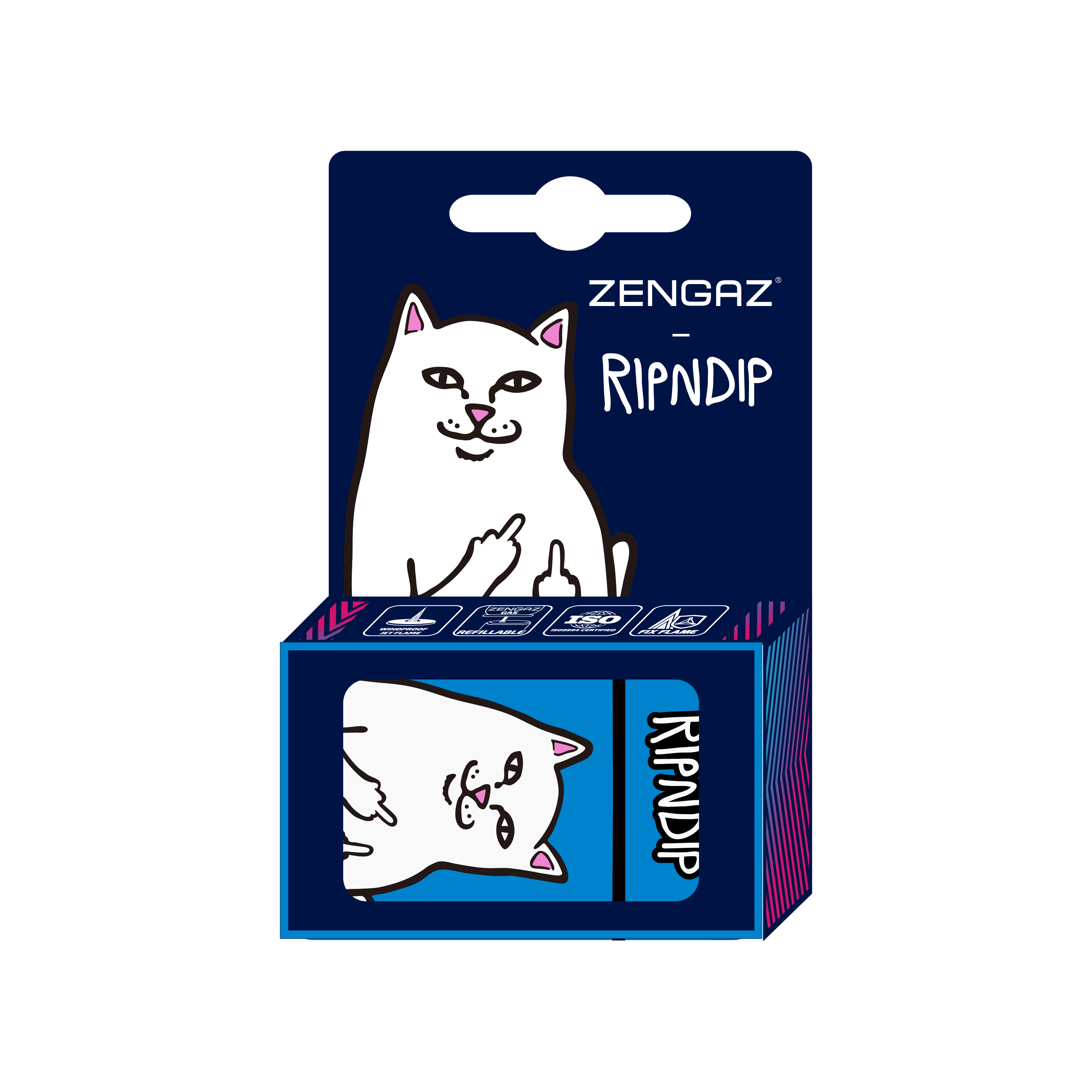 ZENGAZ防風打火機 x RIPNDIP-Lord Nermal中指貓聯名款-吊掛包裝