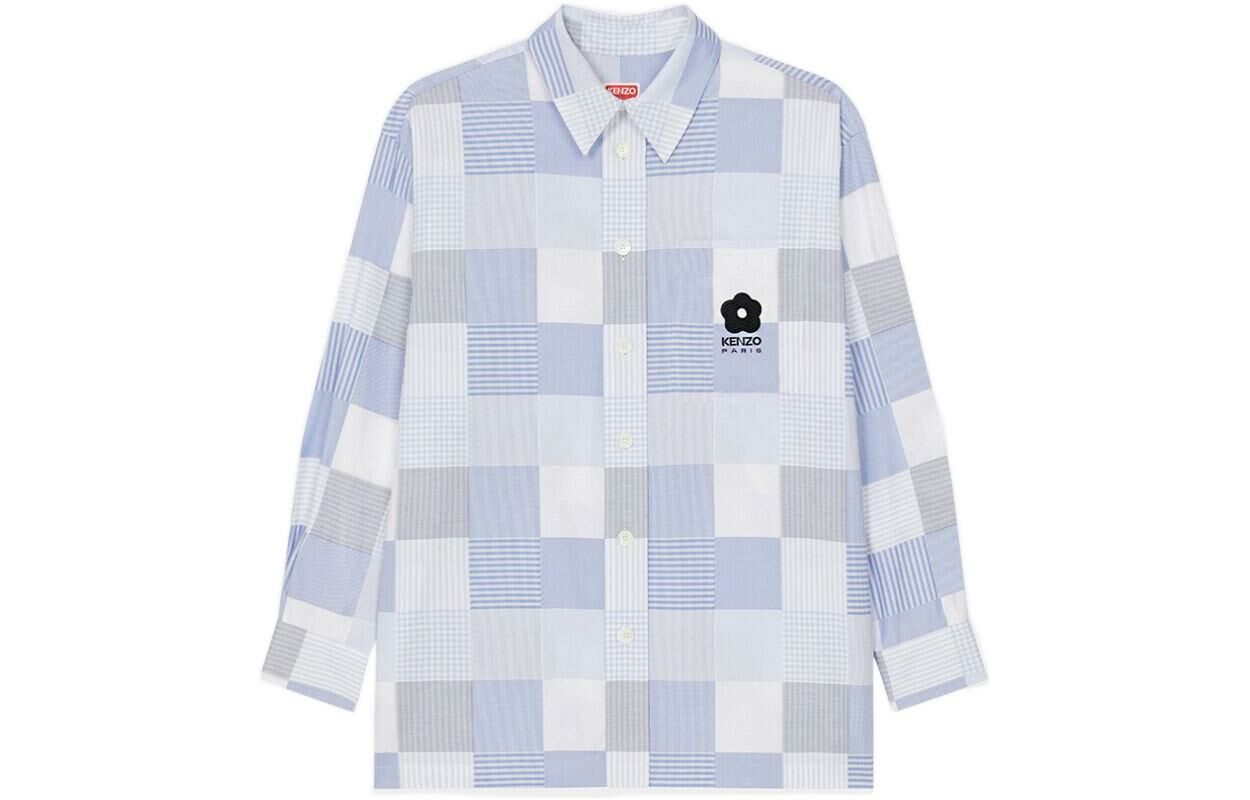 【代購】KENZO Oversized Patchwork Long-sleeve Shirt