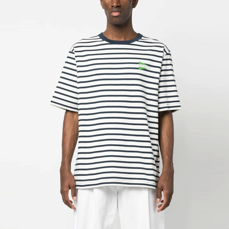 【代購】KENZO Striped Logo-print T-shirt