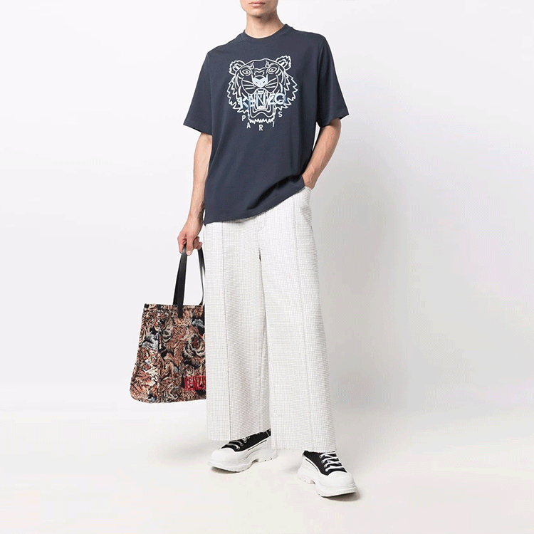 【代購】KENZO Classic Tiger Head T-Shirts Men Blue