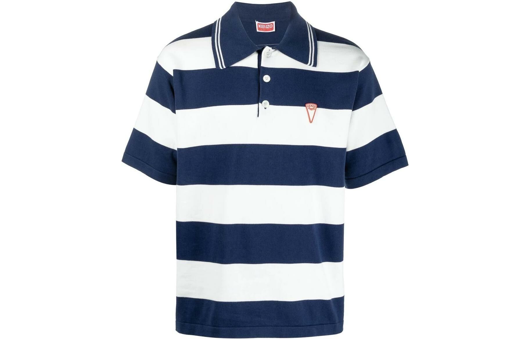 【代購】KENZO Logo-Patch Short-Sleeved Striped Polo Shirt