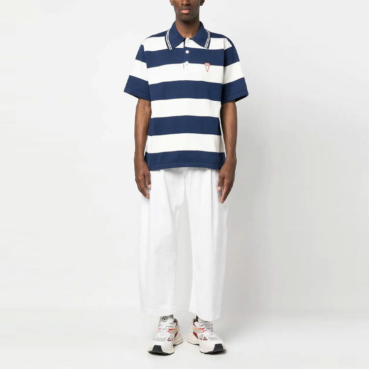 【代購】KENZO Logo-Patch Short-Sleeved Striped Polo Shirt
