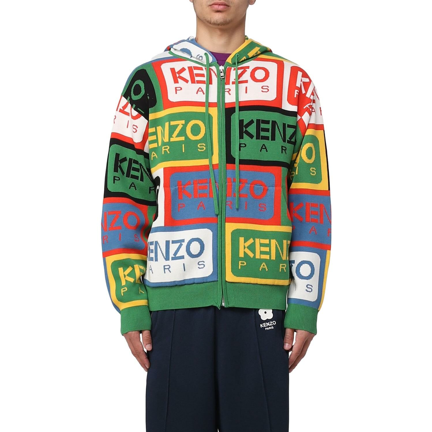 【代購】KENZO Zipped Drawstring Knitted Hoodie