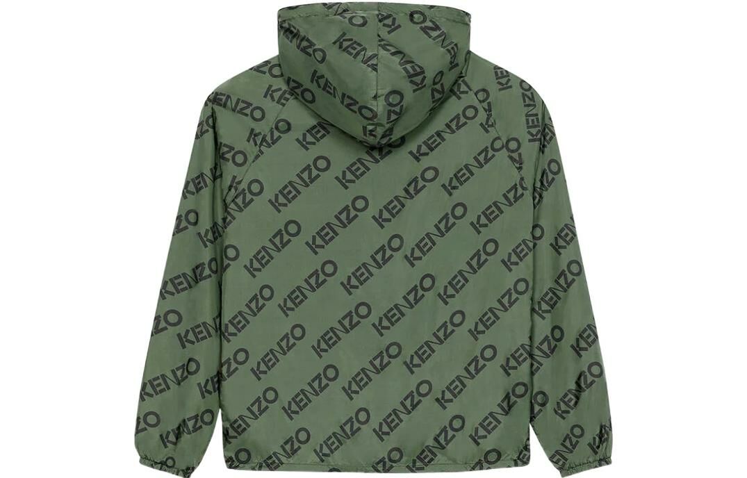 【代購】KENZO Logo Printed Half-Zipped Hooded Jacket