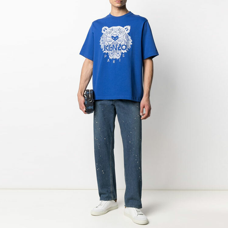 【代購】KENZO Classic Tiger Head T-Shirts Men Blue