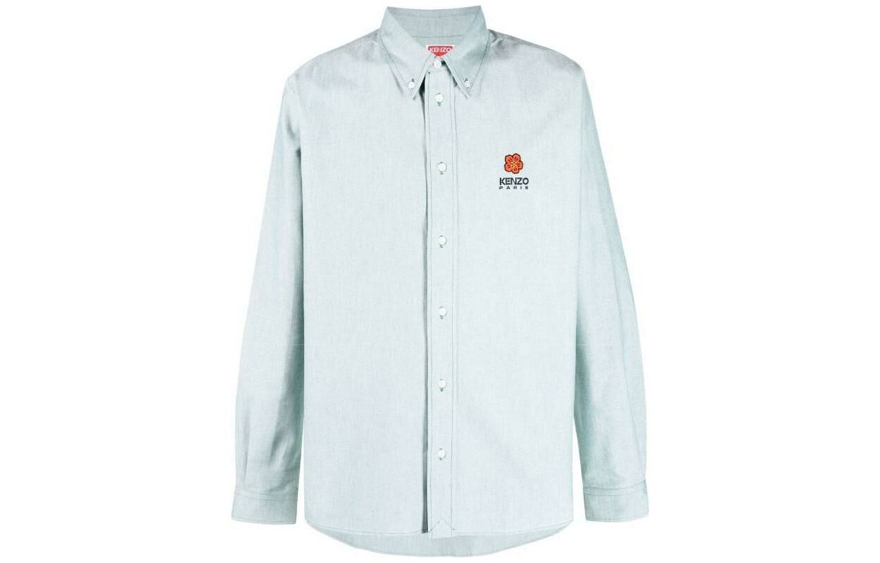 【代購】KENZO Boke Flower Logo Embroidered Buttoned Shirt
