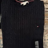 [S] TOMMY HILFIGER LADIES KNIT LONG SLEEVE SWEATER,NAVY, 76J4735-410 (STH994)