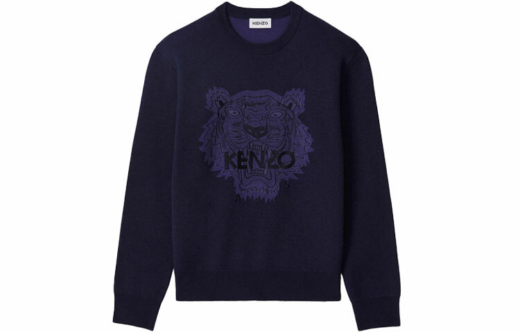 【代購】KENZO Classic Tiger Head Sweaters Men Navy Blue