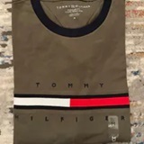 [S] TOMMY HILFIGER MEN SIGNATURE LOGO TEE,OLIVE GREEN, 78JA524-701 (STH998)