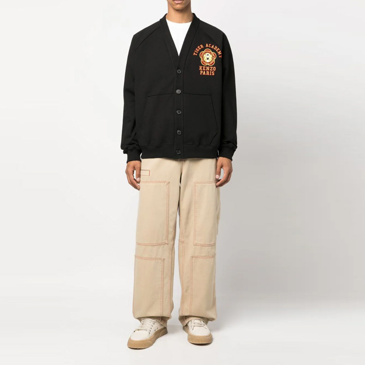 【代購】KENZO Logo-Embroidered V-Neck Buttoned Jacket