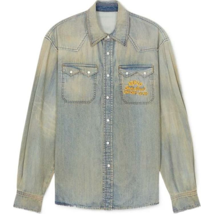 【代購】KENZO Drawn Varsity Denim Western Shirt