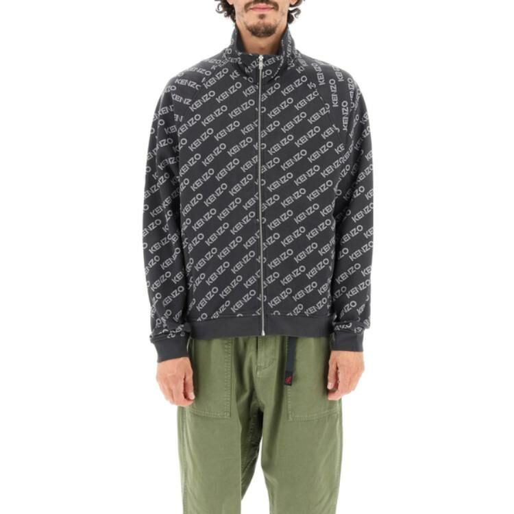 【代購】KENZO Logo-Printed Funnel-Neck Zipped Jacket