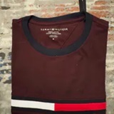 [S] TOMMY HILFIGER MEN SIGNATURE LOGO TEE,MAROON, 78JA524-602 (STH1000)