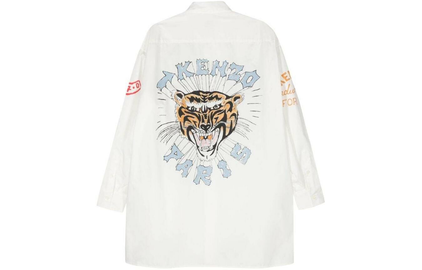 【代購】KENZO Graphic Printed Long Varsity Shirt