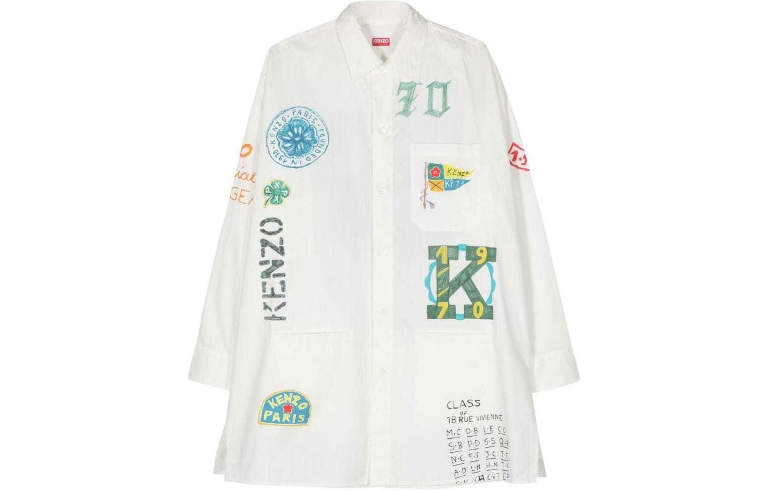 【代購】KENZO Graphic Printed Long Varsity Shirt
