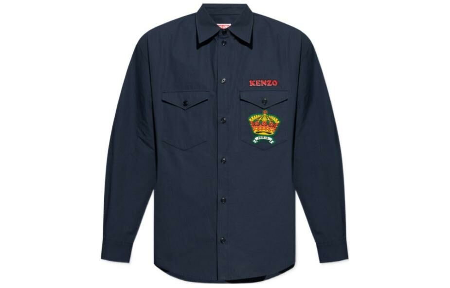 【代購】KENZO Logo-Embroidered Button-Up Shirt