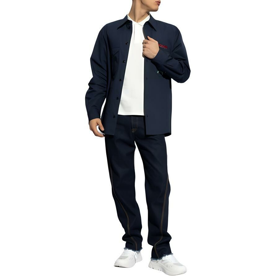 【代購】KENZO Logo-Embroidered Button-Up Shirt