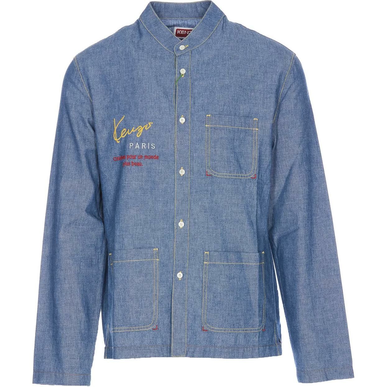 【代購】KENZO Embroidered Collared Long-Sleeve Shirt