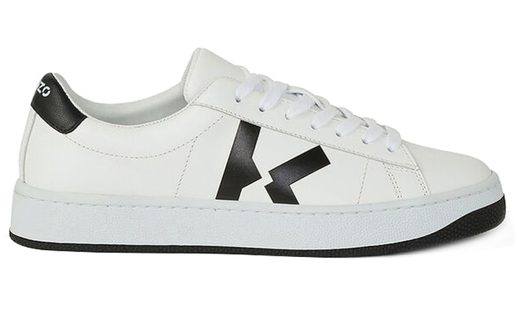 【代購】KENZO Kourt K Logo Skateboard Shoes Women's White Black