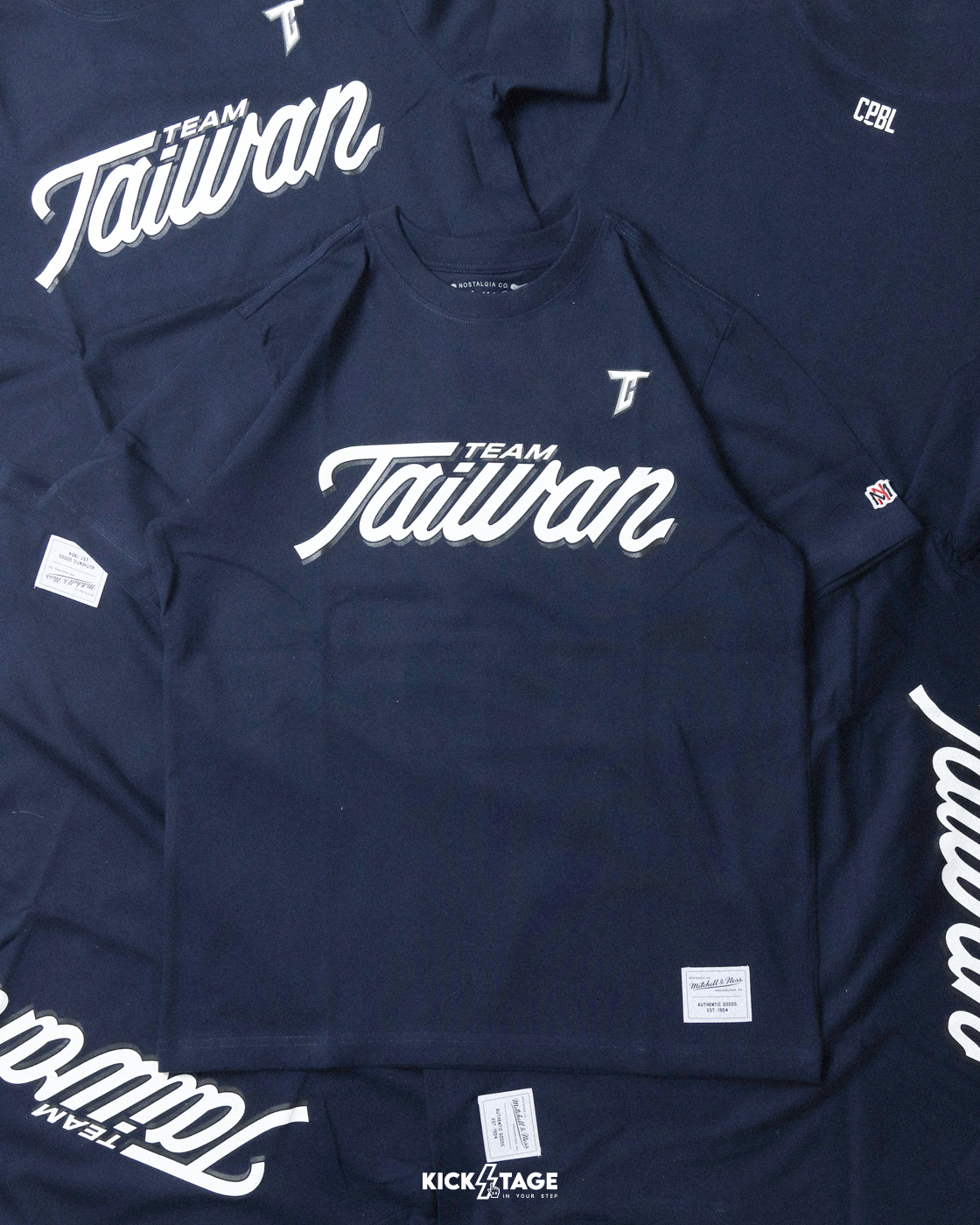 Mitchell & Ness x CPBL 聯盟授權 "TEAM TAIWAN" 短T 深藍色 印花LOGO 球員版 短袖【MNCPTS01R】
