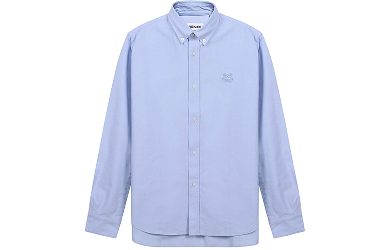 【代購】KENZO Classic Tiger Head Shirts Men Light Blue