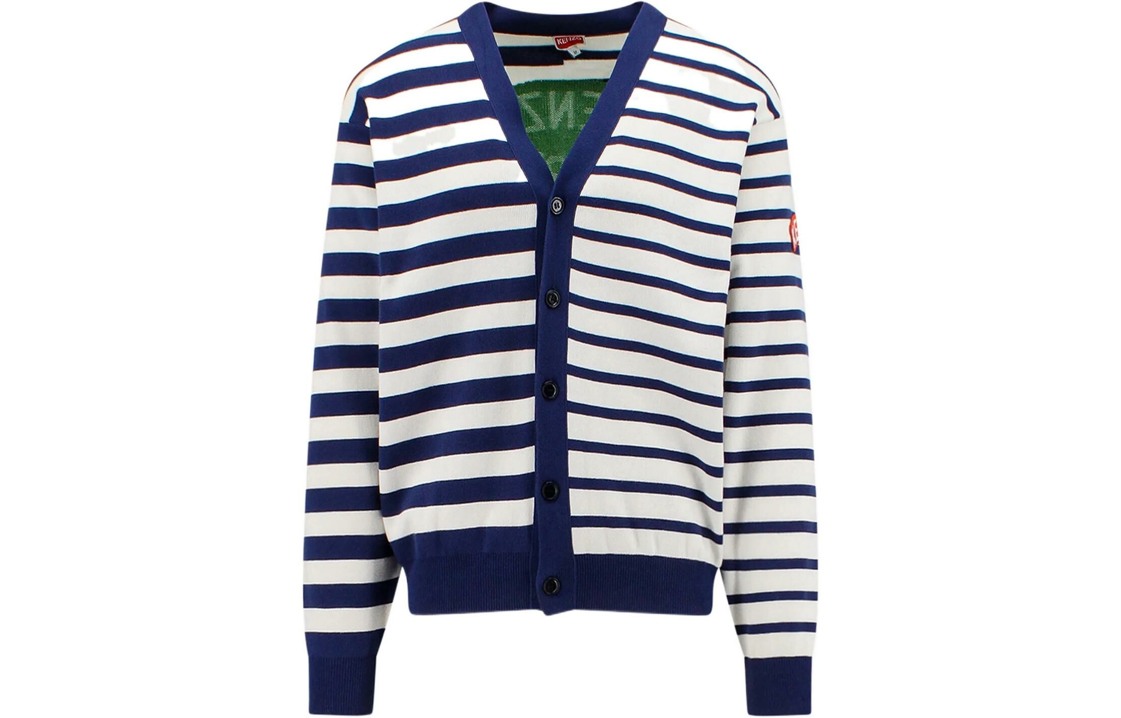 【代購】KENZO Logo Patch Stripe Detailed Cardigan