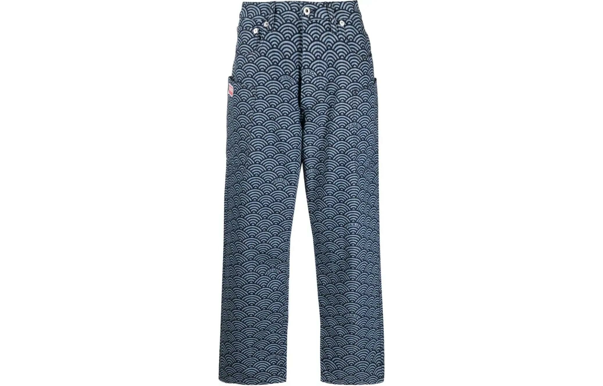 【代購】KENZO All-Over Patterned Wide-Leg Jeans