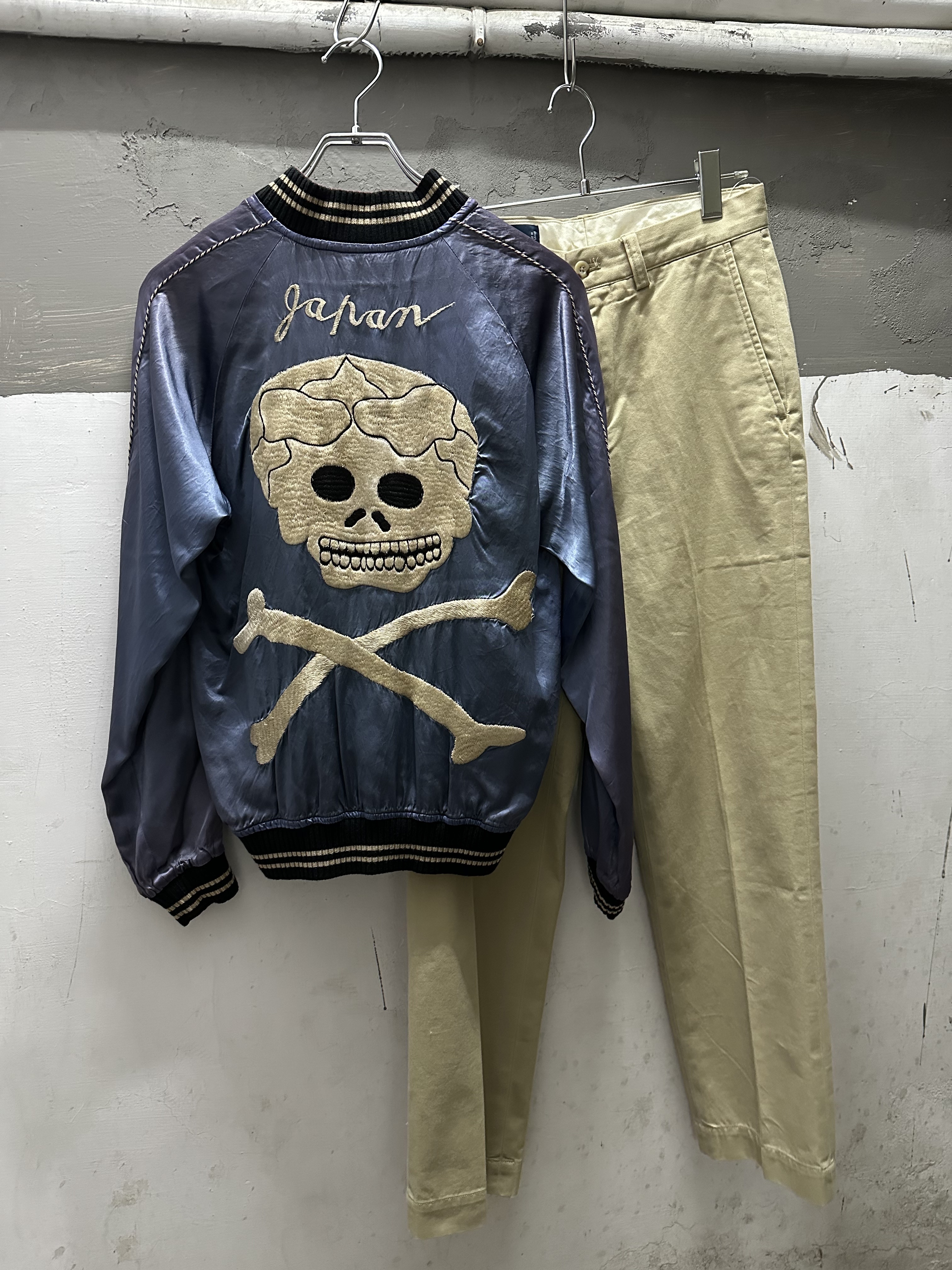 00s JELADO Souvenir Jacket Skull Blue  Made in Japan