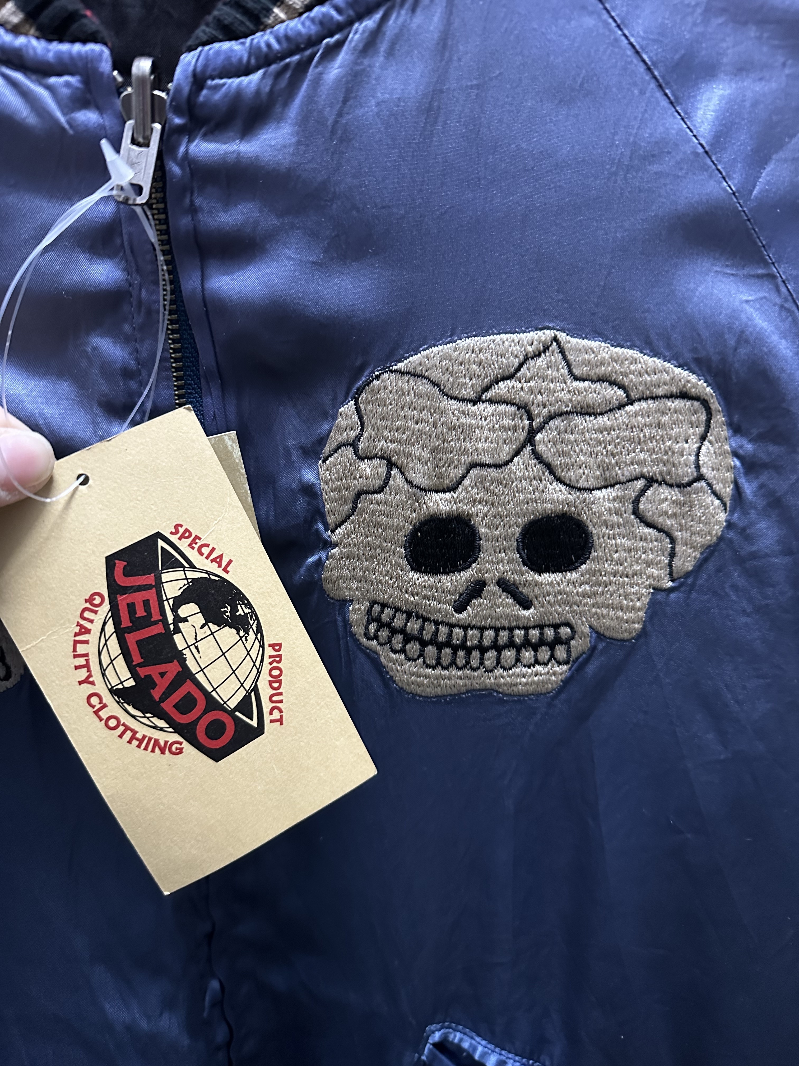 00s JELADO Souvenir Jacket Skull Blue  Made in Japan